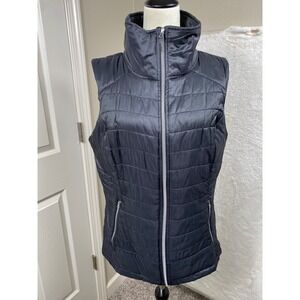 Champion Womens Lg Black Lightweight Puffer Vest VenturiLoft Full‎ Zip High Neck